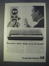 1966 Edison Voicewriter Ad - All You Need is a Thumb - £14.55 GBP