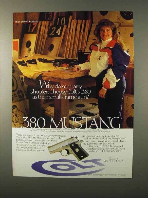 1995 Colt .380 Mustang Pistol Ad - So Many Shooters - $18.49