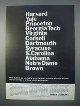 1966 North Carolina Development Ad - Harvard Yale - $18.49
