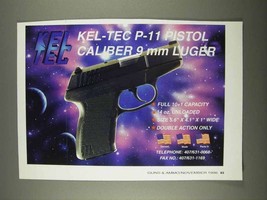 1996 Kel-Tec P-11 Pistol Ad - Caliber 9mm Luger - £14.72 GBP