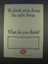 1996 Post Cereal Ad - We&#39;re Doing The Right Thing - £14.78 GBP