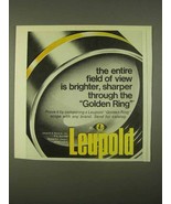 1974 Leupold Golden Ring Scope Ad - Field of View - £14.54 GBP