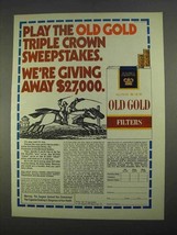 1974 Old Gold Cigarettes Ad - Triple Crown Sweepstakes - £14.54 GBP