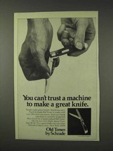 1976 Schrade Old Timer Gunstock Trapper Knife Ad - £14.54 GBP