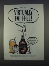 1996 Hershey's Syrup Ad - Virtually Fat Free - $18.49