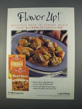 1996 McCormick / Schilling Seasoning Ad - Flavor Up! - $18.49