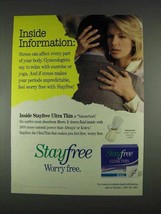 1996 Stayfree Ultra Thin Maxi Pads Ad - Information - £14.03 GBP