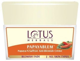 Lotus Herbals Papayablem Papaya &amp; Saffron Anti Imperfezioni Crema 50gm Viso Cura - £17.32 GBP
