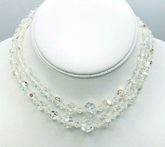 Vintage Sarah Coventry Double Strand AB Crystal Choker Necklace - £22.29 GBP