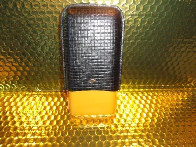 Black &amp; Gold Leather &amp; wood Carrying Case - $74.50