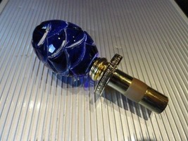 Faberge Emerald Blue Crystal Pine Cone Bottle Stopper in OrIginal Box - $395.00