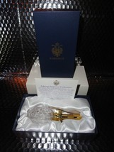 Faberge Clear Etched  Crystal  Bottle Stopper in Orginal Box - $325.00