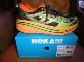 Hoka One One Men's Stinson 3 ATR Shoes 1008326 Bright Green / Persimmon 12.5 - £215.88 GBP