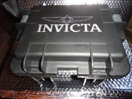 Invicta watch carrying case in black with grey handles holds 3 watches - $115.00