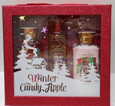 Bath &amp; Body Works Winter Candy Apple 3 Piece Gift Set New in Box 10 oz , 8 oz, - £46.36 GBP