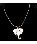Large sterling elephant Necklace / hippie necklace / folk art jewelry - ... - £99.55 GBP