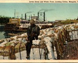Levees and Waterfront Loading Cotton Memphis Tennessee TN UNP Linen Post... - $4.90