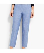 Talbots Perfect Crop Pants Womens 16P Chambray Blue Cropped - $49.99