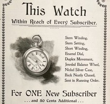 Perry Mason Pocket Watch 1897 Advertisement Victorian XL Accessory Jewelry DWII1 - £31.59 GBP