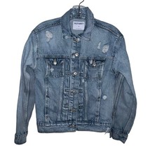 Old Navy Women&#39;s Size XS Distressed Denim Button Up Jacket Cotton Light ... - $10.29