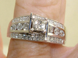 Princess Cut 4.25Ct Simulated Diamond Engagement Ring 14k White Gold Over Size 9 - £127.12 GBP