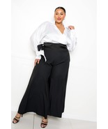 Women&#39;s Satin Long Sleeve Tie Waist Wrap Top - $58.94 CAD