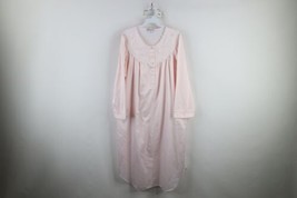 Vintage 90s Miss Elaine Womens Medium Silky Polyester Lace Flower Night Gown - £31.30 GBP