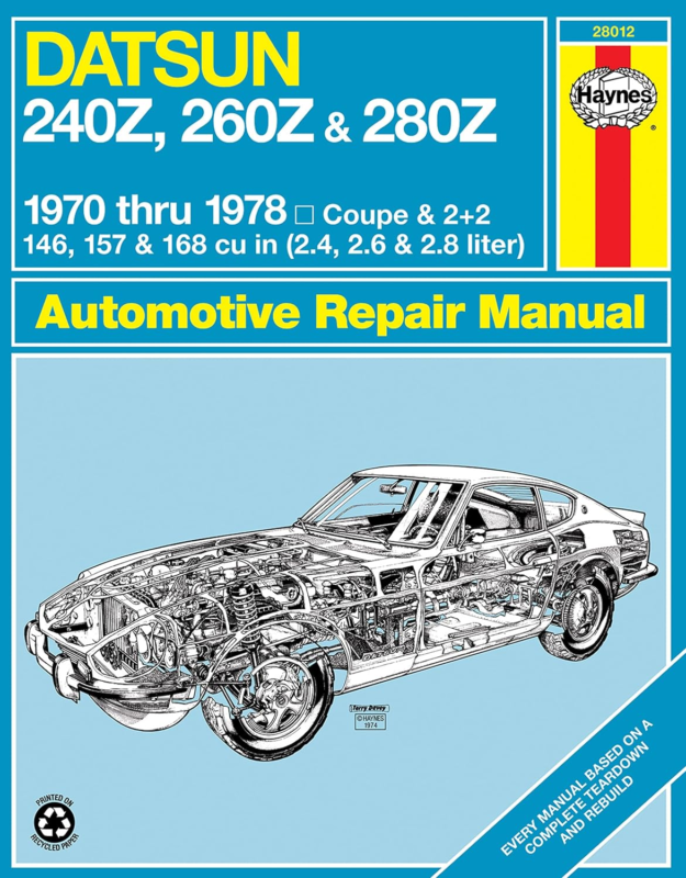 Datsun 240Z (70-73) 260Z (74-75)  280Z (76-78) Haynes Repair Manual USA ... - $33.09
