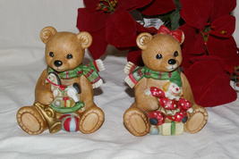 Homco Christmas Bears Pair 5251 Home Interiors &amp; Gifts - £8.77 GBP