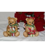Homco Christmas Bears Pair 5251 Home Interiors &amp; Gifts - £8.61 GBP