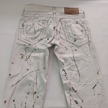 True Religion MOZJ60ESB Women's 27 White Cotton Skinny Jeans With Paint Design image 12