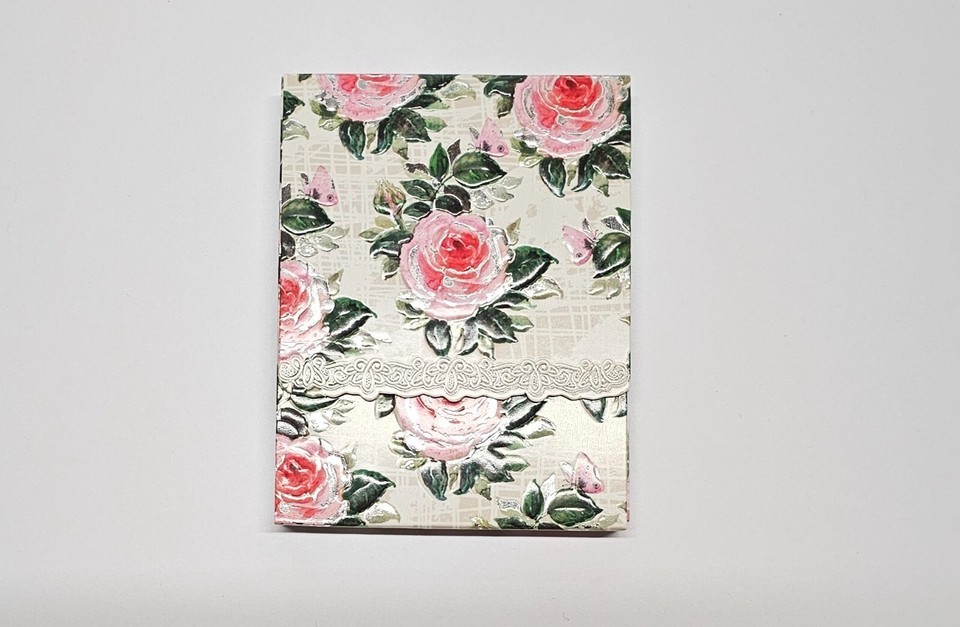 Carol Wilson Arts Sake Green Floral Purse Notepad with Magnetic Closure ... - $4.90