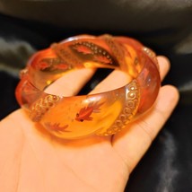 Rare vintage bakelite reverse carved fish rope design bangle bracelet  - £235.14 GBP