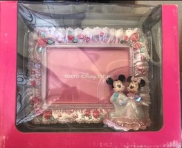 Official Disney Tokyo Disney Resort Mickey &amp; Minnie Mouse Wedding Photo Frame - £37.53 GBP