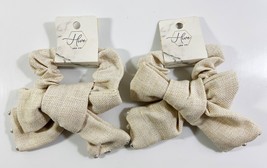 LOT OF 2 Hive &amp; Co. Scrunchie with Bow And Pearls - IVORY #235286 - £10.82 GBP