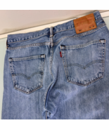 Levis 501 Men 34X30 Light Wash Button Fly Leather Patch Straight Leg Blu... - €25,18 EUR