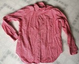 Vintage LL Bean Mens Button Down Shirt Size Medium Red Micro Check Long ... - $32.03