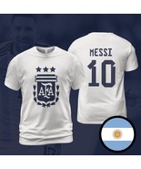 Argentina Messi Three-Time Champions 3 Stars FIFA World Cup 2022 White T... - $41.01 CAD+