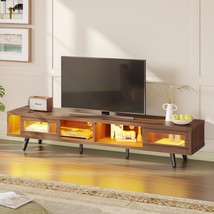 Ancona Walnut Low Profile Tv Consoles For Living Room: Bestier Mid Century - £245.96 GBP