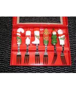 Vintage Home For The Holidays Christmas Cocktail Forks - Set of 6 Canape... - €6,94 EUR