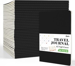 Feela 36 Pack Soft Cover Journal Bulk, Lined Blank Travel Journal For, Black - $73.93