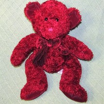 14&quot; RUSS ROSETTA TEDDY BEAR PLUSH BOY SPARKLY RED Stuffed Animal BEANBAG... - $13.86