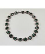 Emerald Green Rhinestone Choker Necklace | Vintage Statement Jewelry  - $38.60