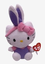 TY Sanrio Hello Kitty Rabbit Ears Plush 9&quot; Easter Bunny Animal Purple With Tags - £11.86 GBP