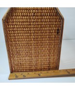 Vintage Bamboo Rattan Magazine Rack Boho Mid-Century Woven Wicker Storag... - $903.39 MXN