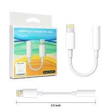 [Pack Of 2] 8PIN to Headphone Jack Adpter for ios Dongle Aux Audio 3.5mm Jack... - £20.06 GBP