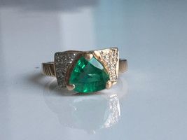 Columbian emerald ring in 14k hallmarked solid gold - £1,848.76 GBP