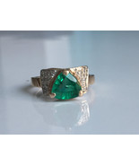 Columbian emerald ring in 14k hallmarked solid gold - £1,834.51 GBP