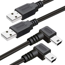 Mini Usb Cable 90 Degree 2Pack 6Ft For Garmin Nuvi,Canon Powershot/Rebel/Eos/Dsl - £14.21 GBP