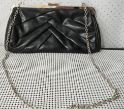 VTG Elegant Black Pleated Clutch Purse Women&#39;s Formal Handbag (Fair Cond... - $27.75 CAD